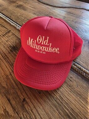 Vintage Old Milwaukee Red Trucker Hat